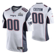 New England Patriots #00 Custom White Super Bowl LIII Game Jersey
