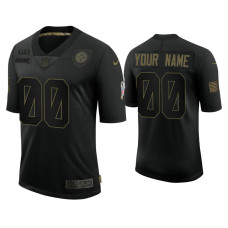 Custom Pittsburgh Steelers #00 Black 2020 Salute to Service Limited Jersey