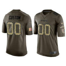 New England Patriots Olive Camo Salute to Service Customized Jersey