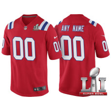 2017 Super Bowl LI New England Patriots Red Game Customized Jersey