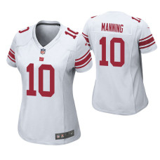 Women New York Giants #10 Eli Manning White Game Jersey
