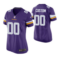 Women Minnesota Vikings Purple Game Customized Jersey